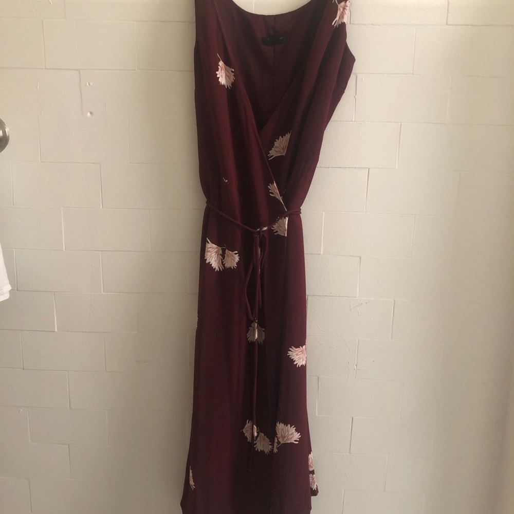 Ann Taylor Midi Floral Wrap Dress.